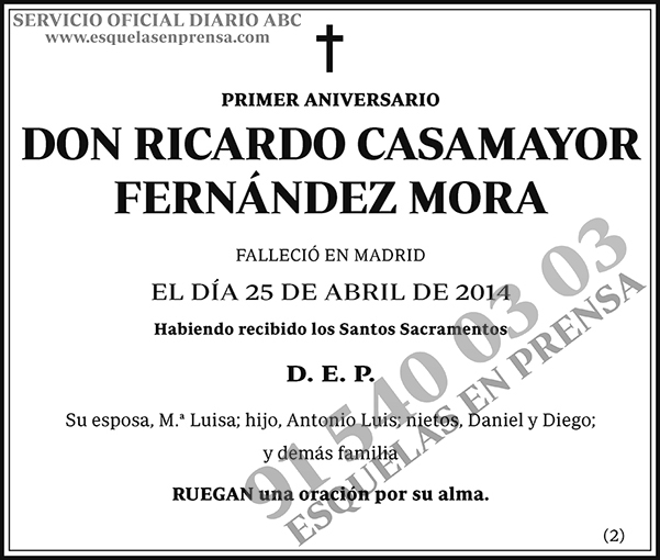 Ricardo Casamayor Fernández Mora